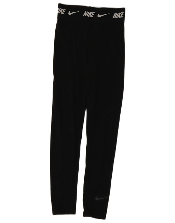 Nike Dri Fit Grafik-Leggings für Mädchen, 13–14 Jahre, XL, schwarze Baumwolle
