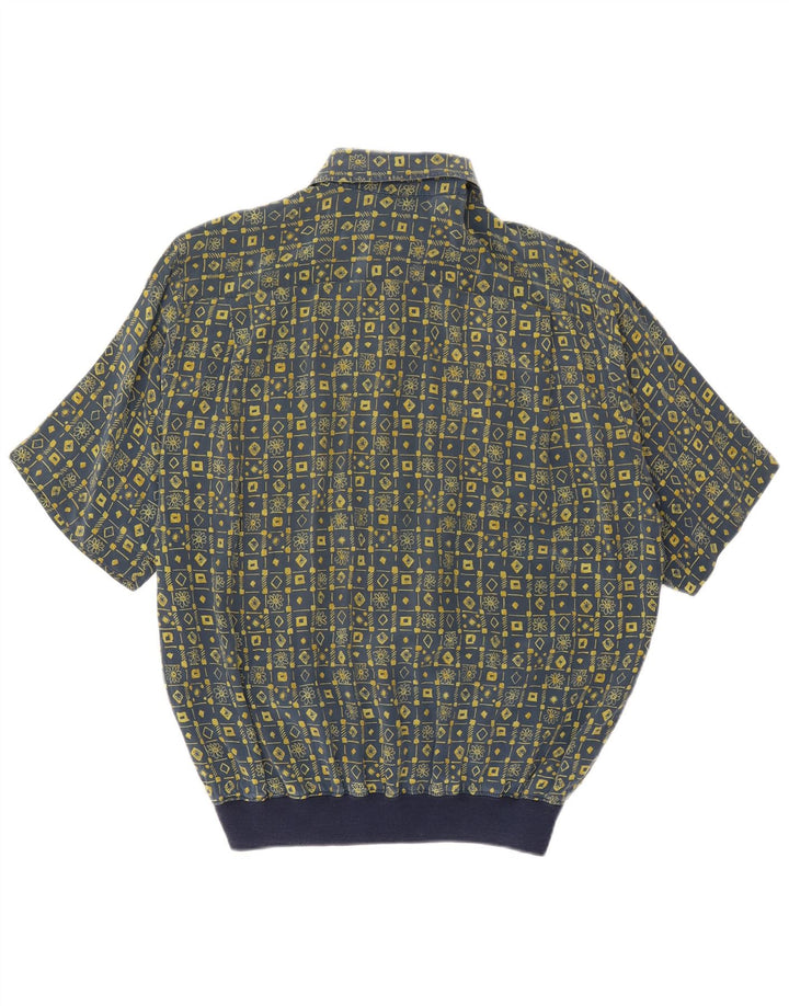 Maglia pullover a maniche corte da uomo Gran Sasso Large Blu Navy geometrica