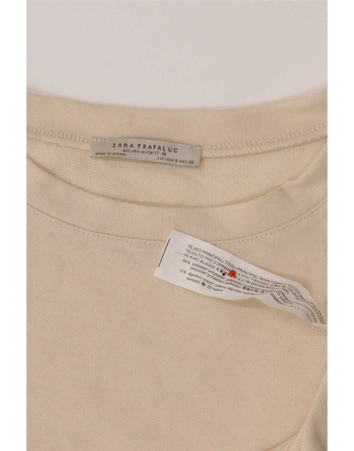 Zara Womens Oversized Top Long Sleeve UK 10 Small Beige Colourblock