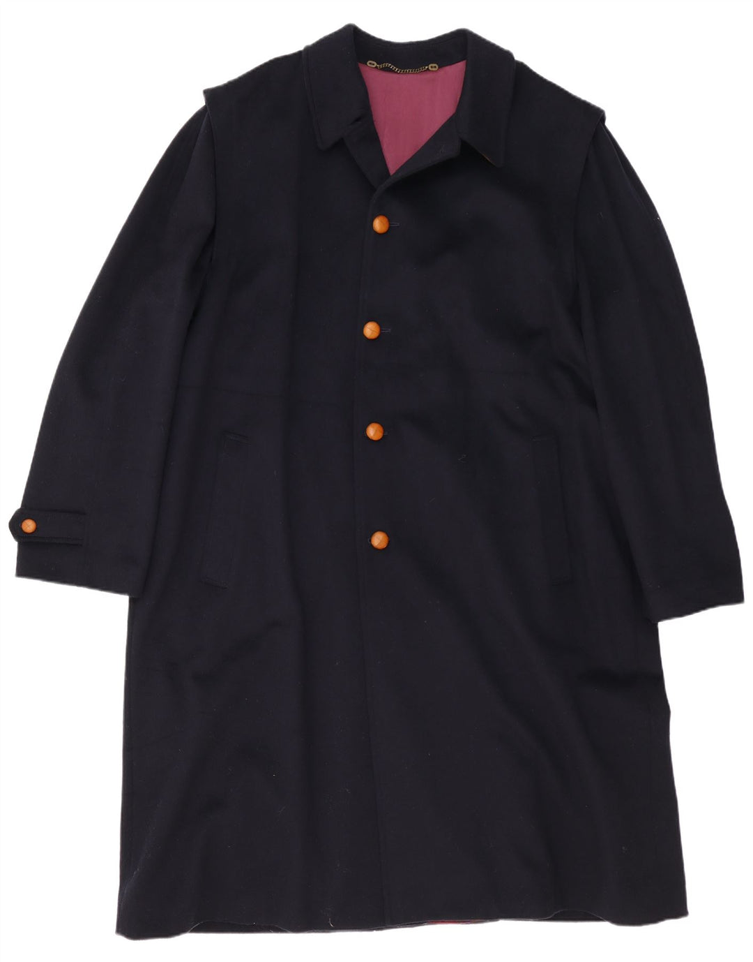Vintage Mens Overcoat UK 44 2XL Navy Blue