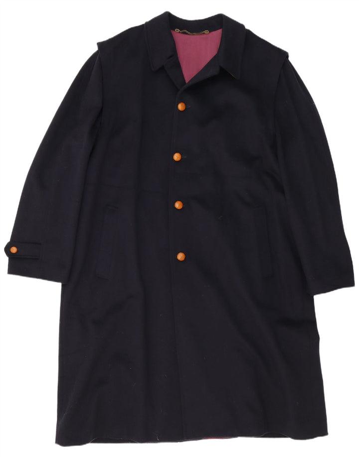Vintage Mens Overcoat UK 44 2XL Navy Blue