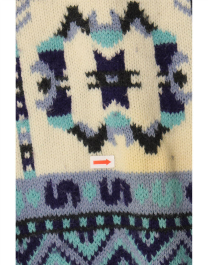 STEFANEL Mens Turtle Neck Jumper Sweater Large Beige Fair Isle Vintage Stefanel and Second-Hand Stefanel from Messina Hembry 