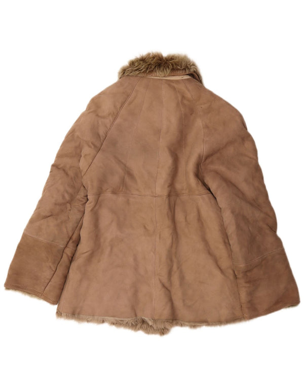 Vintage Dame Shearling Jacket UK 12 Medium Beige