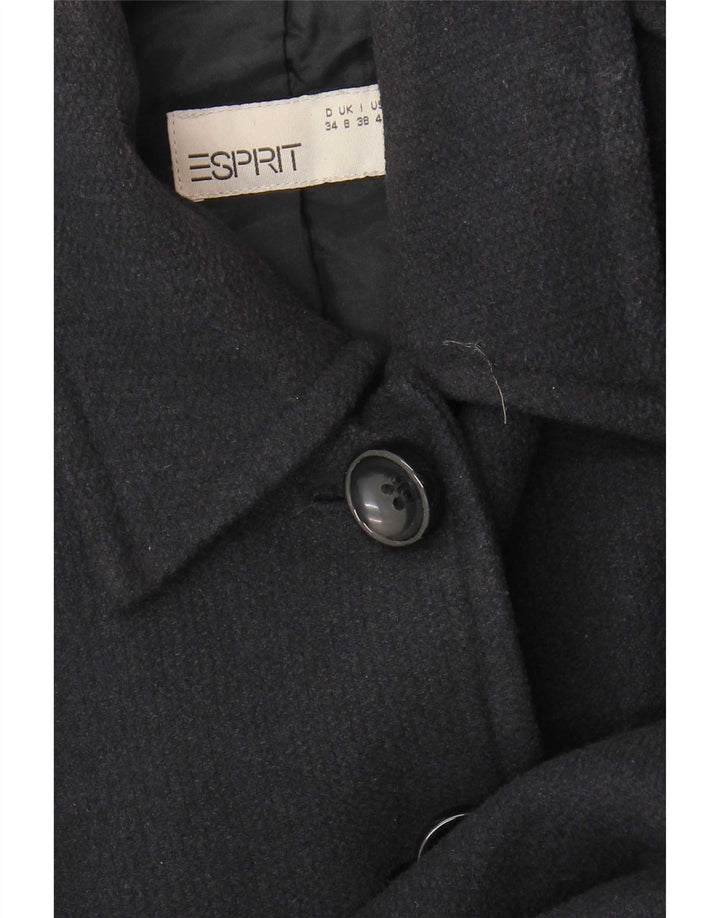 Esprit Womens Overcoat UK 8 Small Navy Blue Cotton