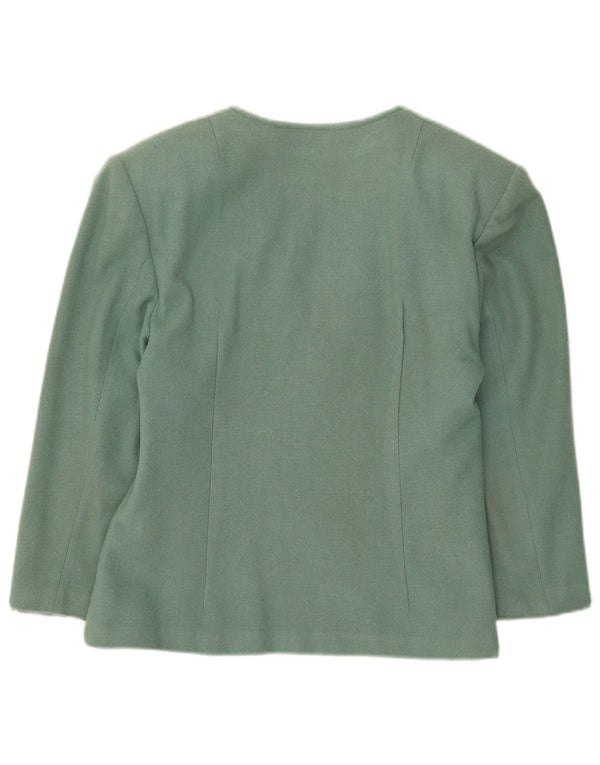 Vintage Womens 3/4 Sleeve Double Breasted Blazer Jacket UK 8 Small Green