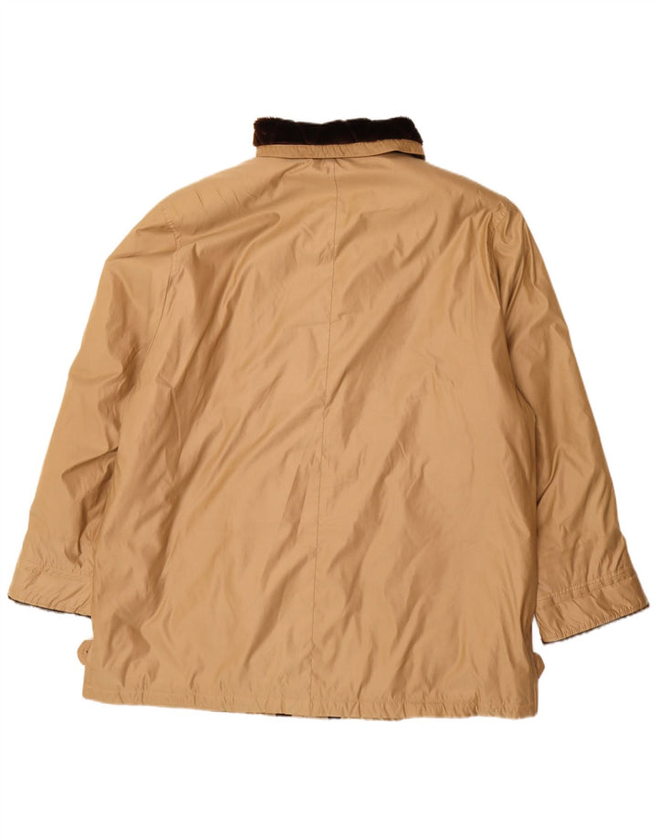 Delmod Womens Oversized Windbreaker Coat UK 18 XL Beige Polyester