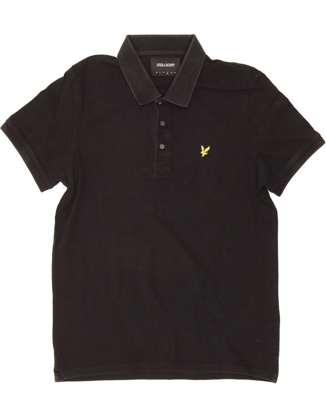 LYLE & SCOTT Mens Polo Shirt Large Black Cotton Vintage Lyle & Scott and Second-Hand Lyle & Scott from Messina Hembry 