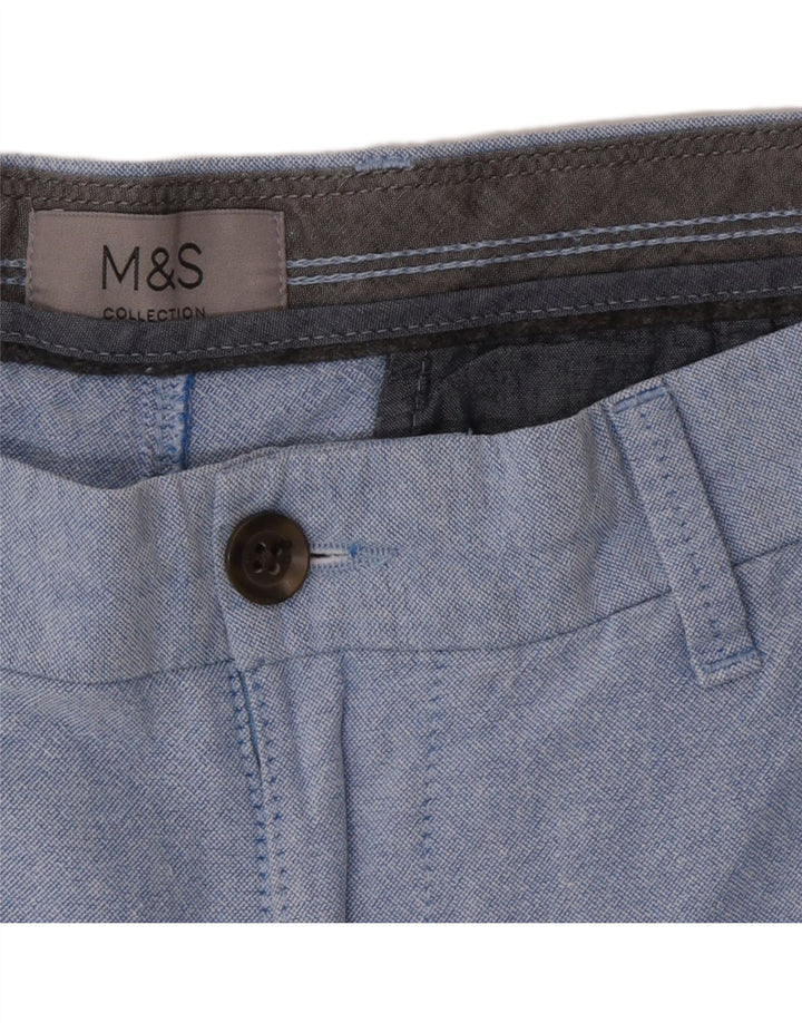 Marks & Spencer Mens Chino Shorts W34 Large Blue Cotton