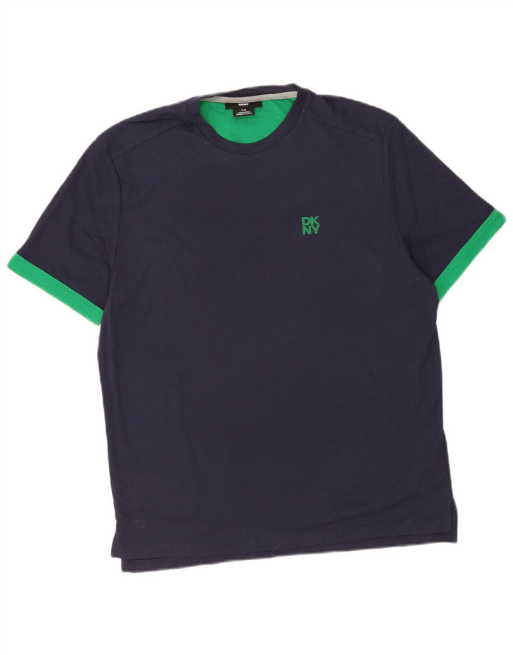 Dkny Mens T-Shirt Top Medium Navy Blue Cotton