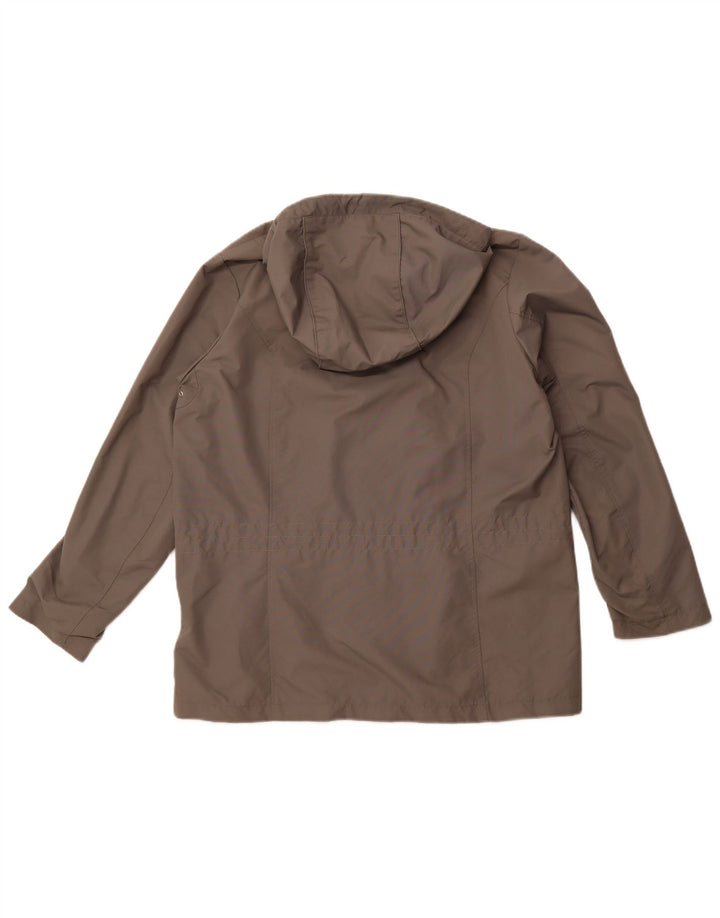 BRUGI Womens Hooded Rain Jacket UK 18 XL Grey Polyamide