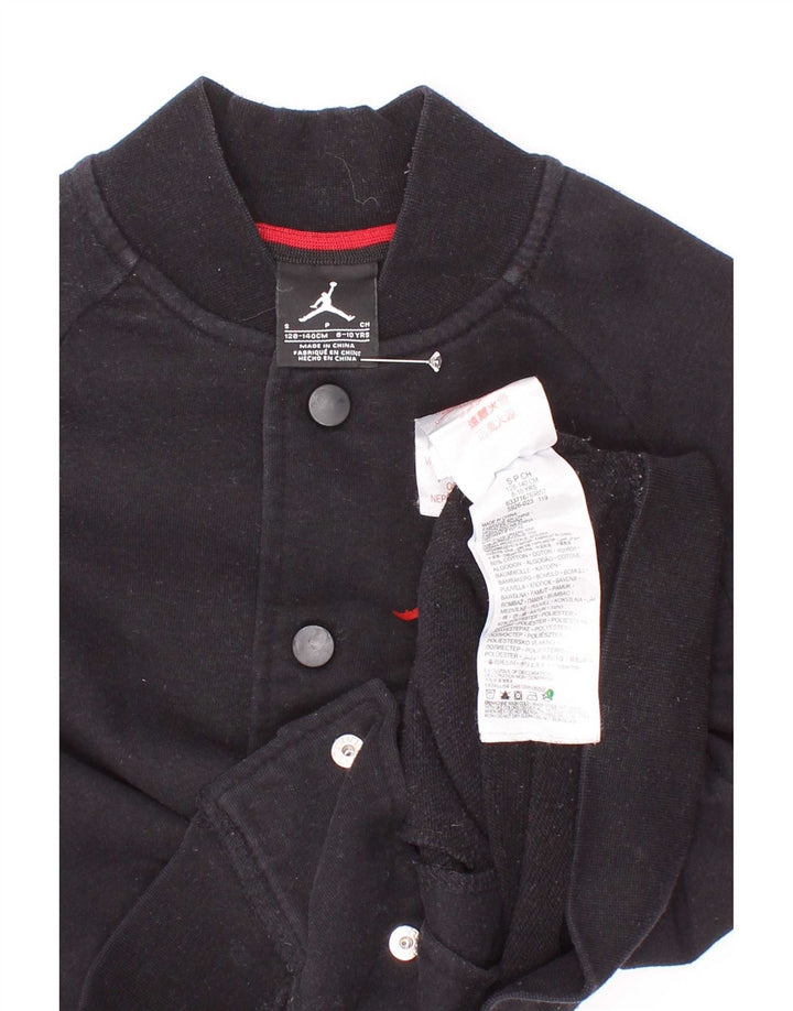 Jordan Boys Graphic Tracksuit Top Jacket 8-9 Years Small Black Cotton