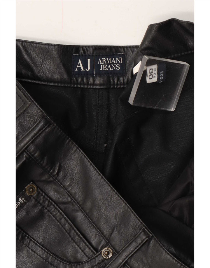 Pantaloni in pelle da donna Armani W30 L35 neri