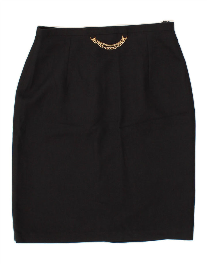 ENDORA Womens Pencil Skirt UK 14 Medium W30  Black Viscose Vintage Endora and Second-Hand Endora from Messina Hembry 