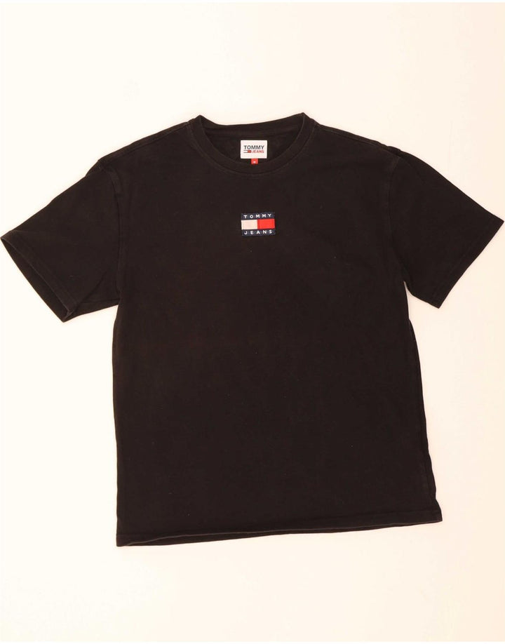 TOMMY HILFIGER Mens T-Shirt Top Medium Black Cotton