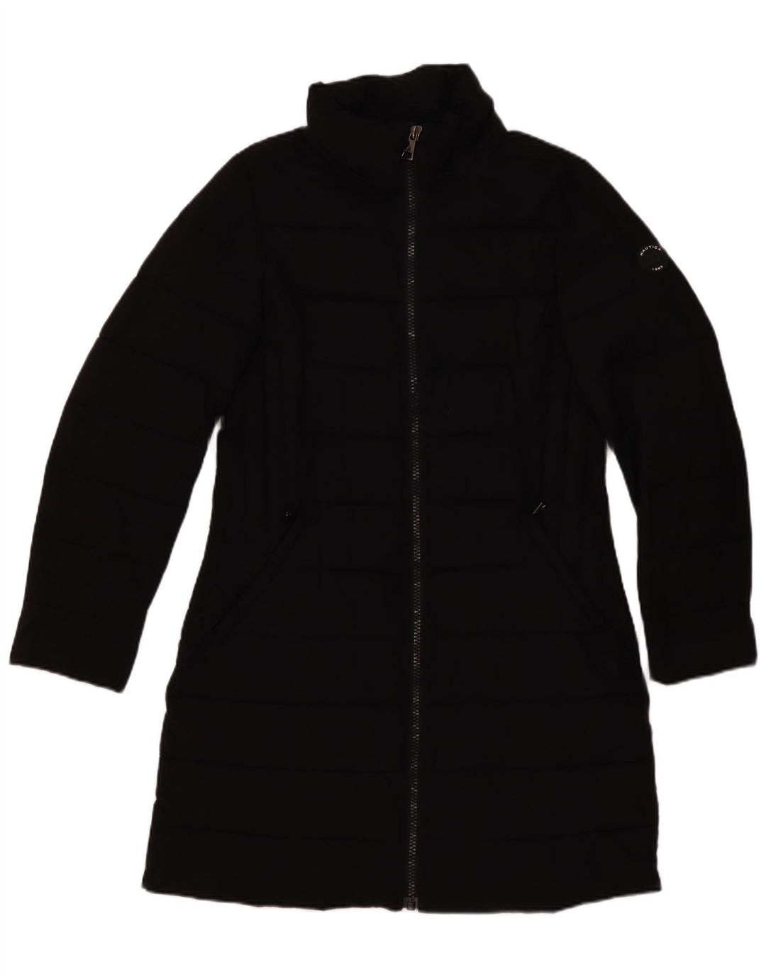 Nautica Womens Padded Coat UK 14 Large Black Polyester