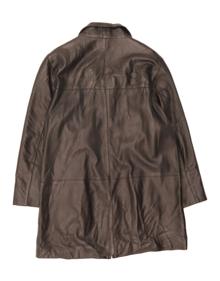 VITTORIA VERANI Womens Leather Coat EU 40 Medium Black Leather Vintage Vittoria Verani and Second-Hand Vittoria Verani from Messina Hembry 