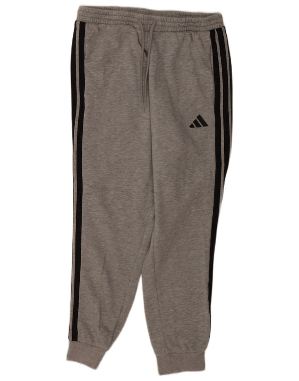 Adidas Mens Tracksuit Trousers Joggers Large Grey Flecked Cotton