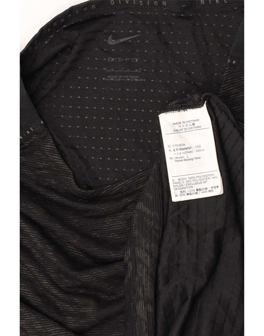 Nike Womens Dri Fit Abstract Pattern T-Shirt Top UK 14 Large Black