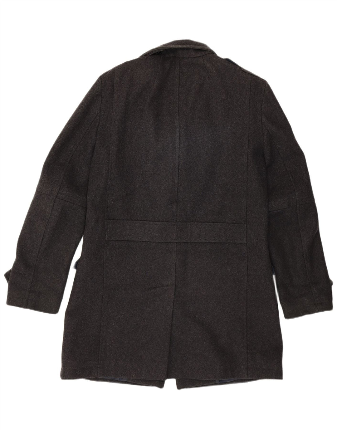 FRENCH CONNECTION Mens Military Overcoat UK 40 Large Grey Wool