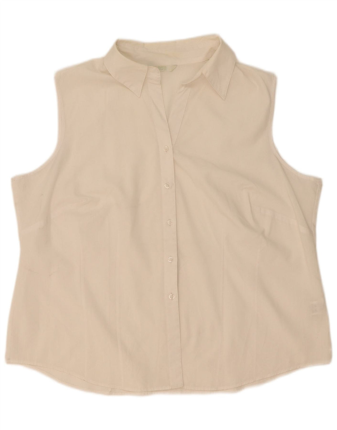 Marks & Spencer Womens Sleeveless Shirt UK 20 2XL White Polyester