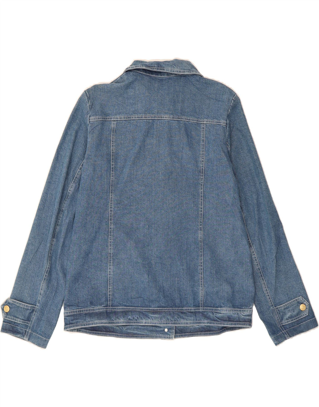 VINTAGE Womens Denim Jacket UK 16 Large Blue Cotton Vintage Vintage and Second-Hand Vintage from Messina Hembry 