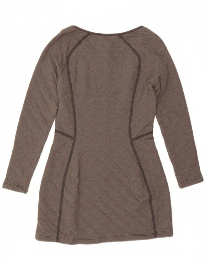 MERRELL Womens Long Sleeve Basic Dress UK 12 Medium Grey Check Cotton Vintage Merrell and Second-Hand Merrell from Messina Hembry 