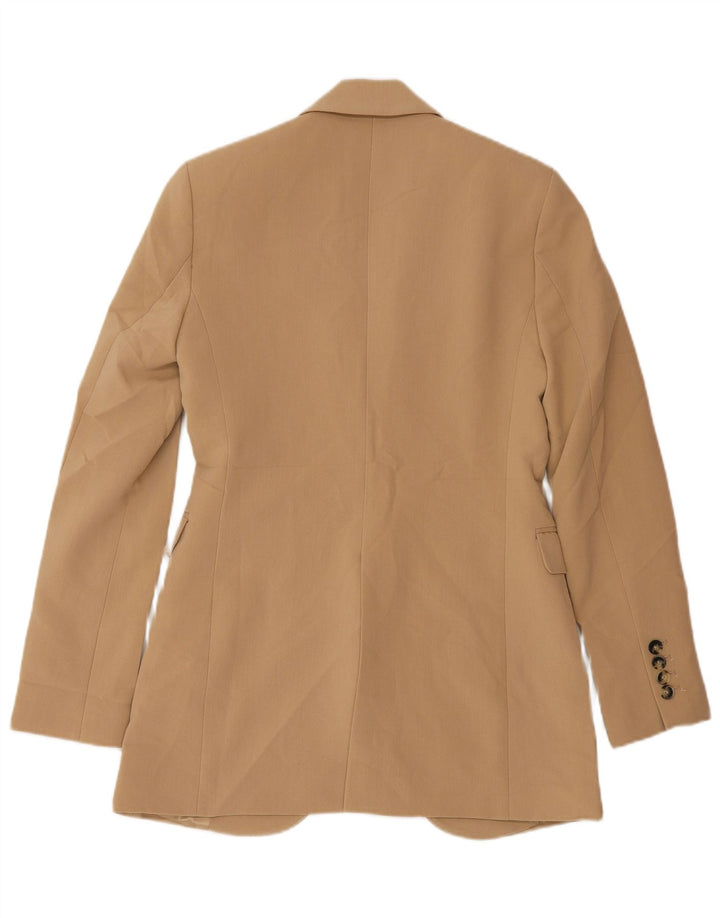 Zara Damen 1-Knopf-Blazerjacke UK 6 XS Beige Polyester