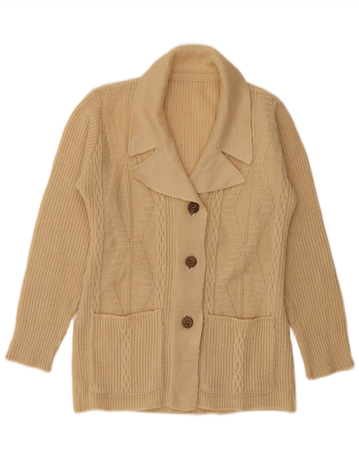 Vintage Womens Cardigan Sweater UK 12 Medium Beige
