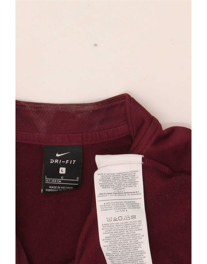 Nike Boys Dri Fit Graphic Pullover Tracksuit Top 12-13 Years Large Burgundy