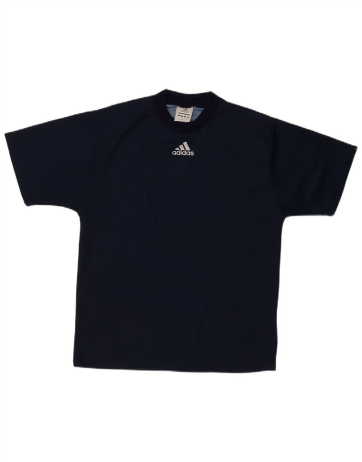 Adidas Mens Graphic T-Shirt Top Small Navy Blue Polyester