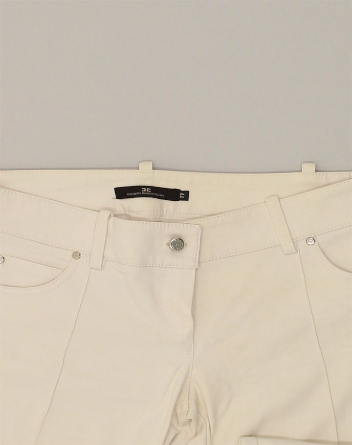 VINTAGE Womens Skinny Casual Trousers IT 44 Medium W32 L30 Off White | Vintage Vintage | Thrift | Second-Hand Vintage | Used Clothing | Messina Hembry 
