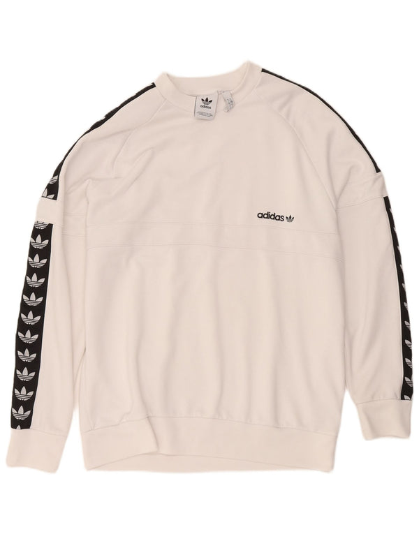 Ανδρικό γραφικό φούτερ Adidas Jumper Large White Colourblock Polyester