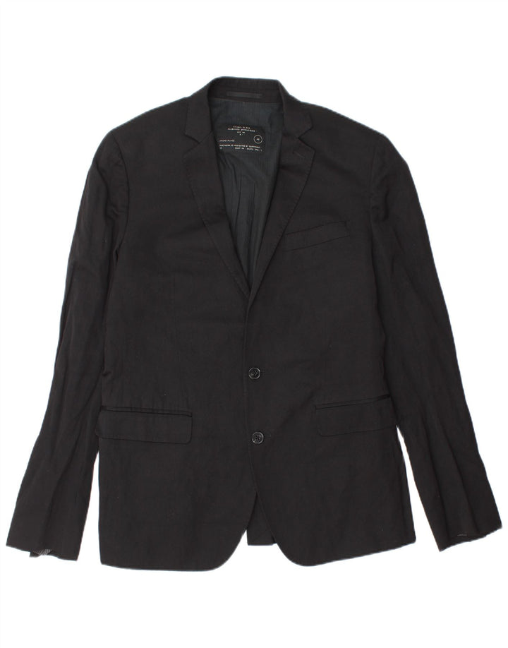 All Saints Herre 2 Button Blazer Jacket UK 40 Large Black Wool