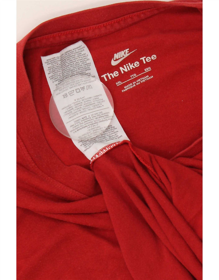 Nike Mens T-Shirt Top 2XL Red Cotton