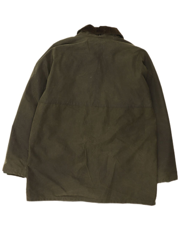 Vintage Damen Jacke aus gewachster Baumwolle UK 20 2XL Grün
