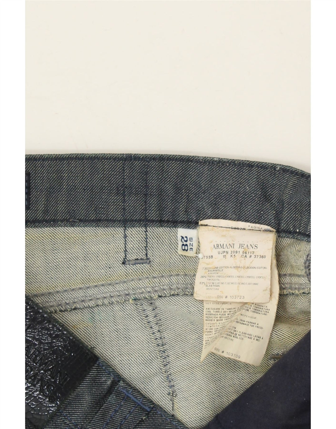 ARMANI Womens Straight Jeans W28 L30 Blue Cupro Vintage Armani and Second-Hand Armani from Messina Hembry 