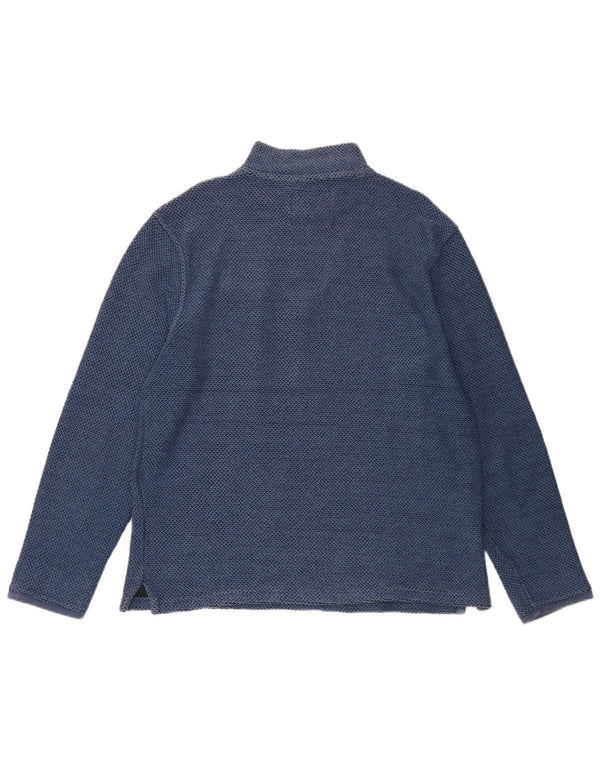 Weird Fish Herre Zip Neck Sweatshirt Jumper Medium Blue Bomuld