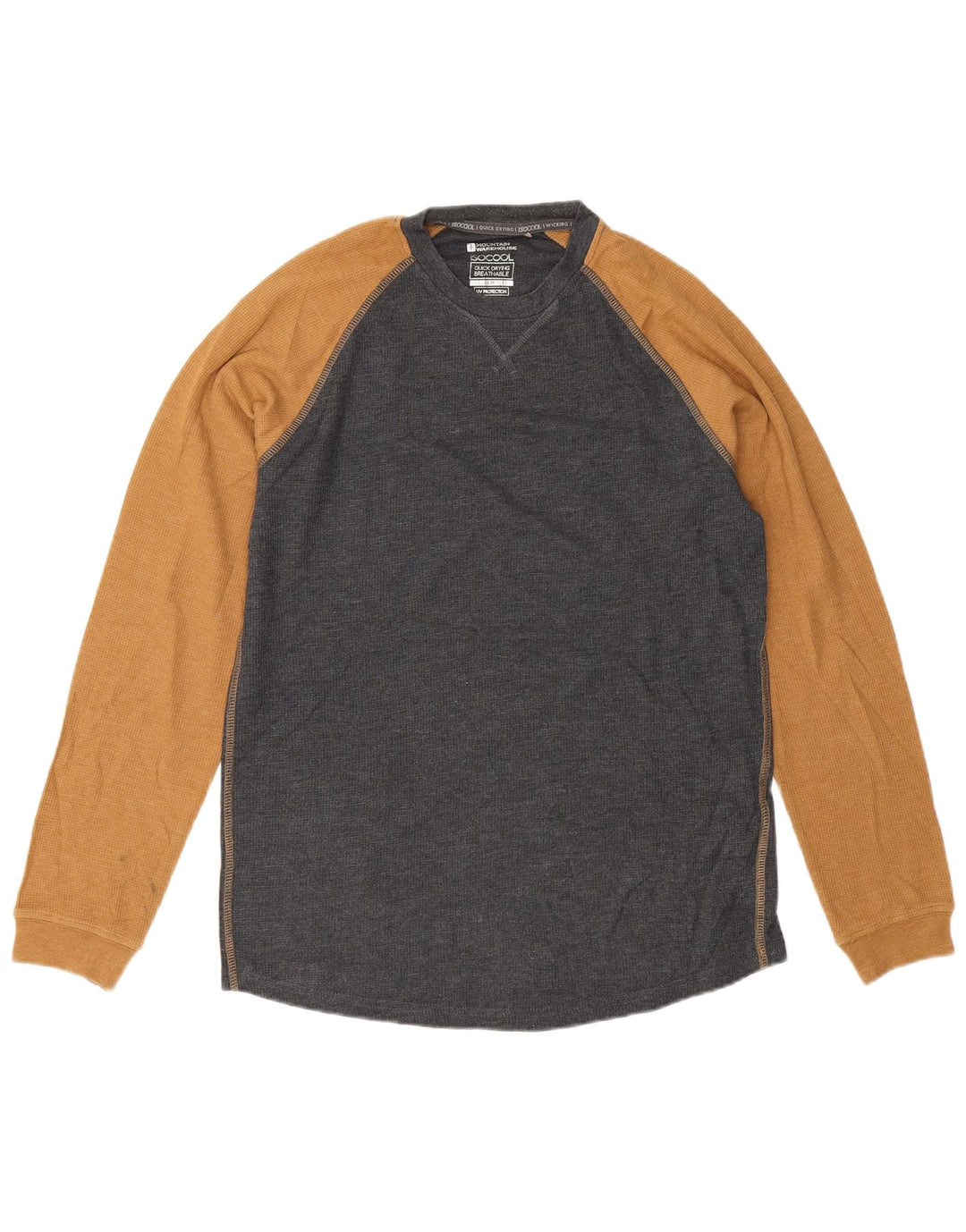 Mountain Warehouse Mens Top Long Sleeve Medium Grey Colourblock Cotton
