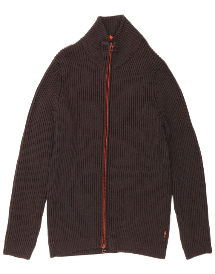 Hugo Boss Mens Cardigan Sweater Medium Grey Virgin Wool