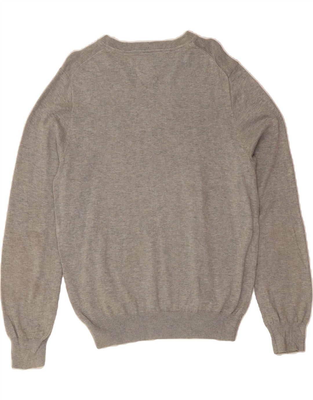 TOMMY HILFIGER Mens Crew Neck Jumper Sweater Medium Grey Cotton Vintage Tommy Hilfiger and Second-Hand Tommy Hilfiger from Messina Hembry 