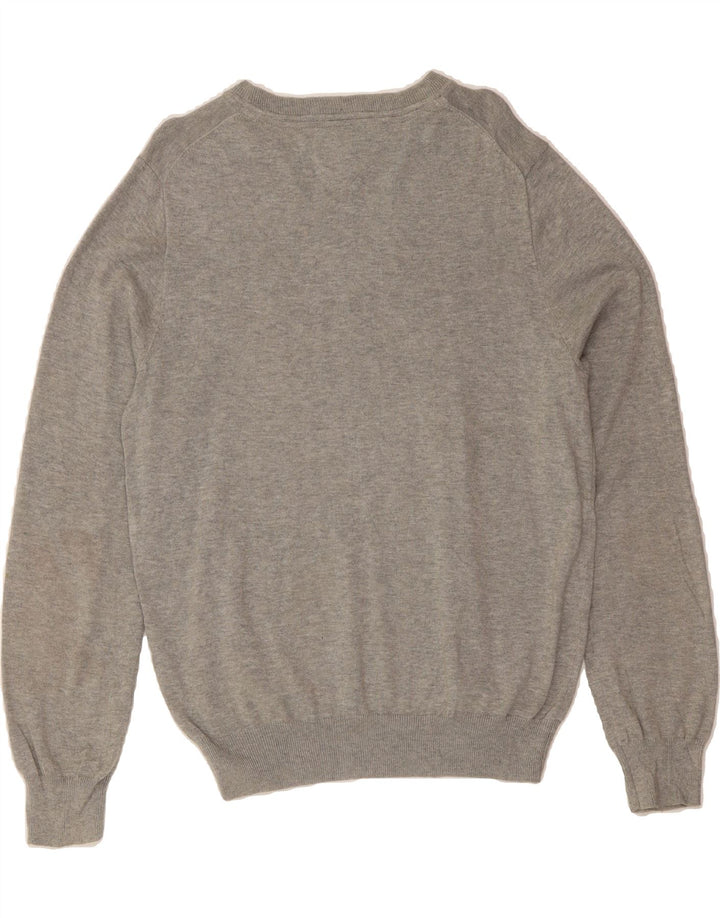 TOMMY HILFIGER Mens Crew Neck Jumper Sweater Medium Grey Cotton Vintage Tommy Hilfiger and Second-Hand Tommy Hilfiger from Messina Hembry 