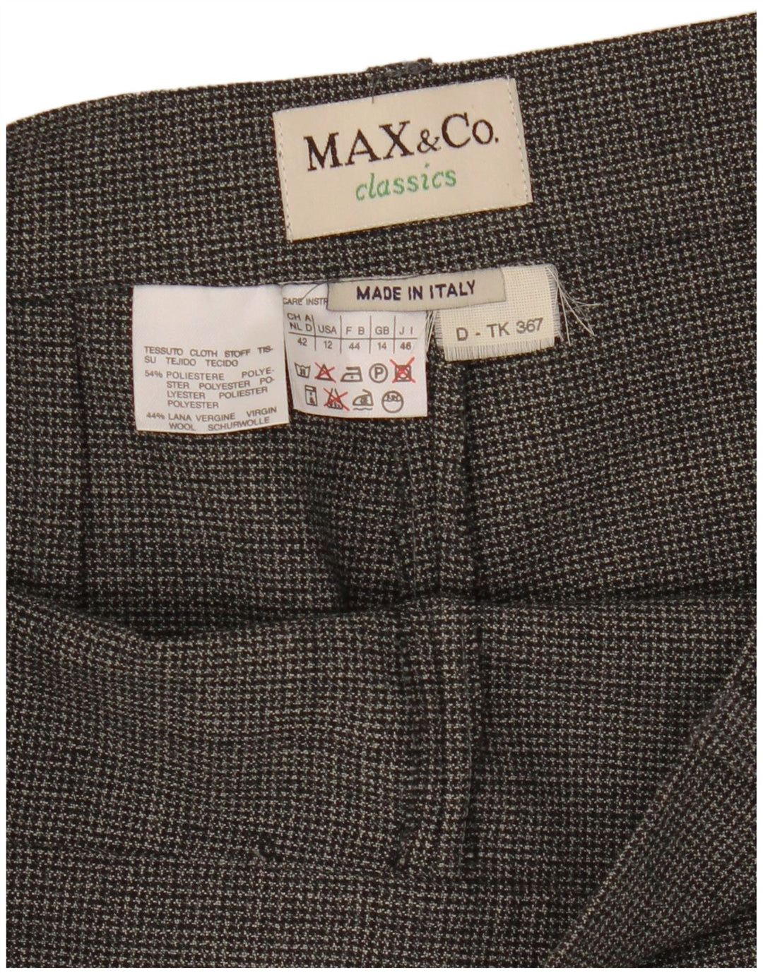 Max & Co. Womens Classics Suit Trousers UK 14 Large W30 L32 Grey