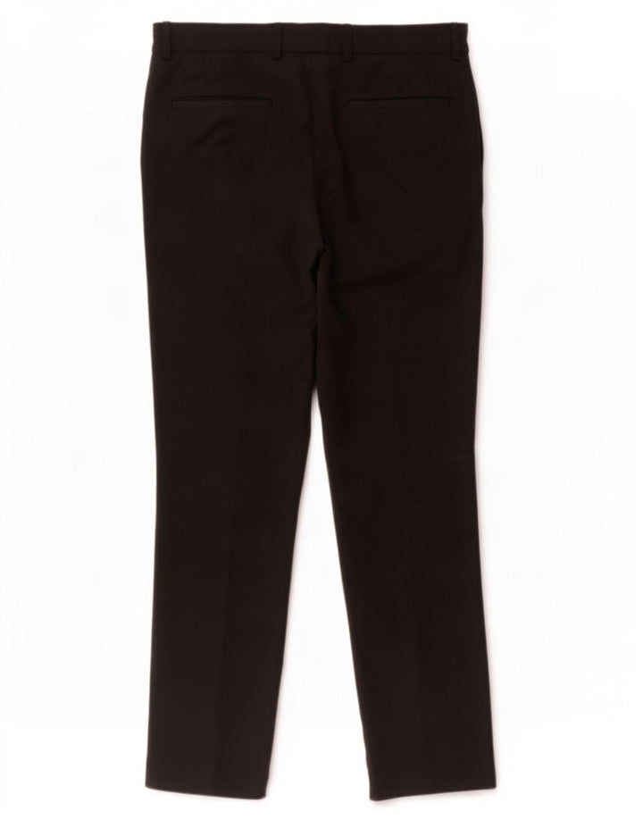 Marks & Spencer Mens Straight Suit Trousers W32 L31 Black Polyester
