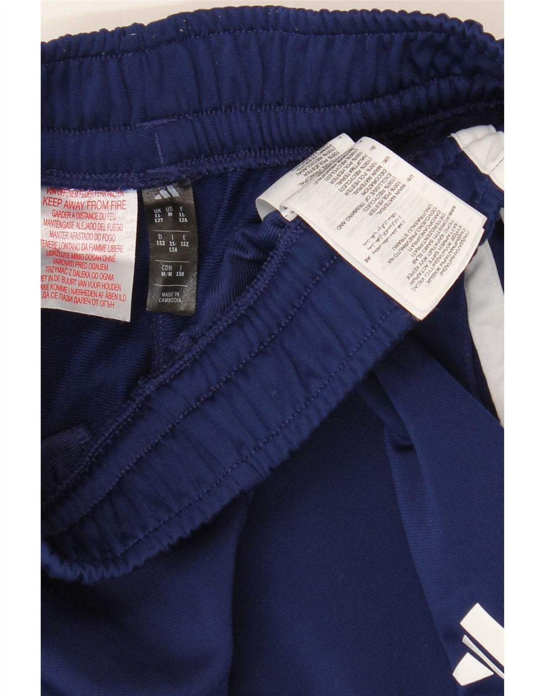 Adidas Boys Climacool Tracksuit Trousers 11-12 Years Navy Blue Polyester