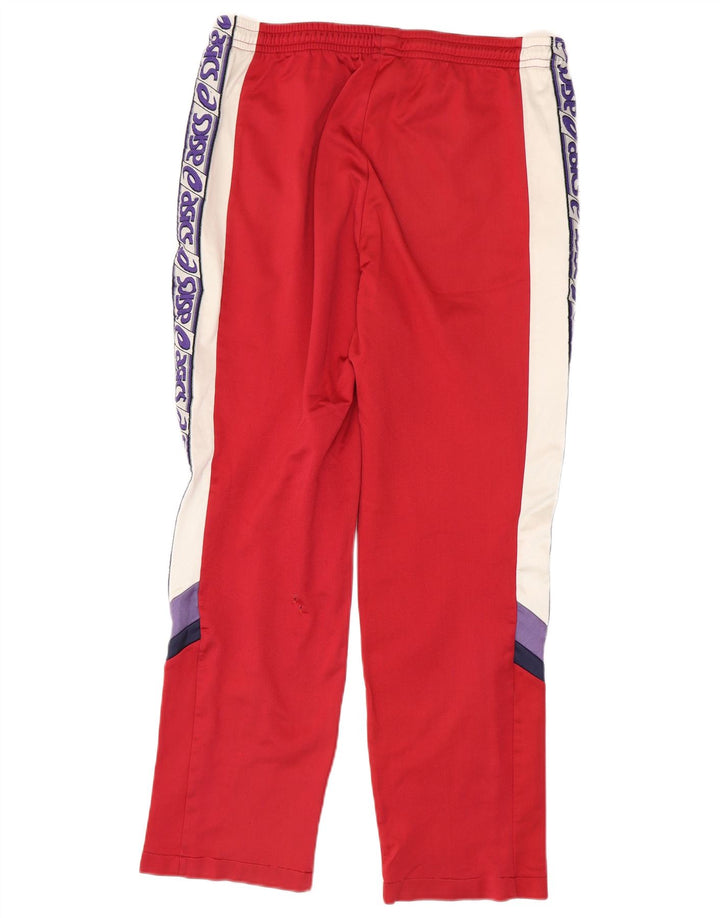 Asics Mens Graphic Tracksuit Trousers IT 52 Large Red Colourblock Polyamide