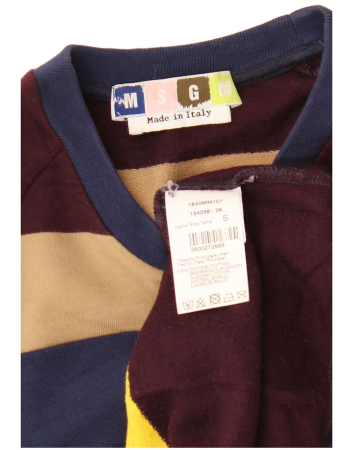 MSGM Mens Sweatshirt Jumper Small Multicoloured Striped Cotton