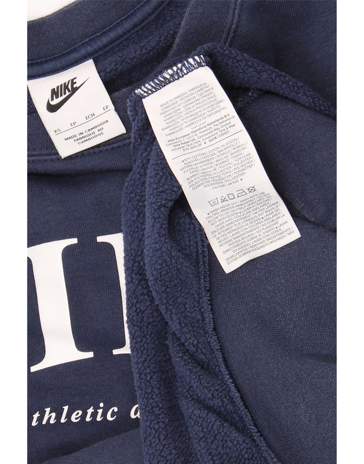 Nike Mens Graphic Oversized Sweatshirt Jumper XS Navy Blue Cotton