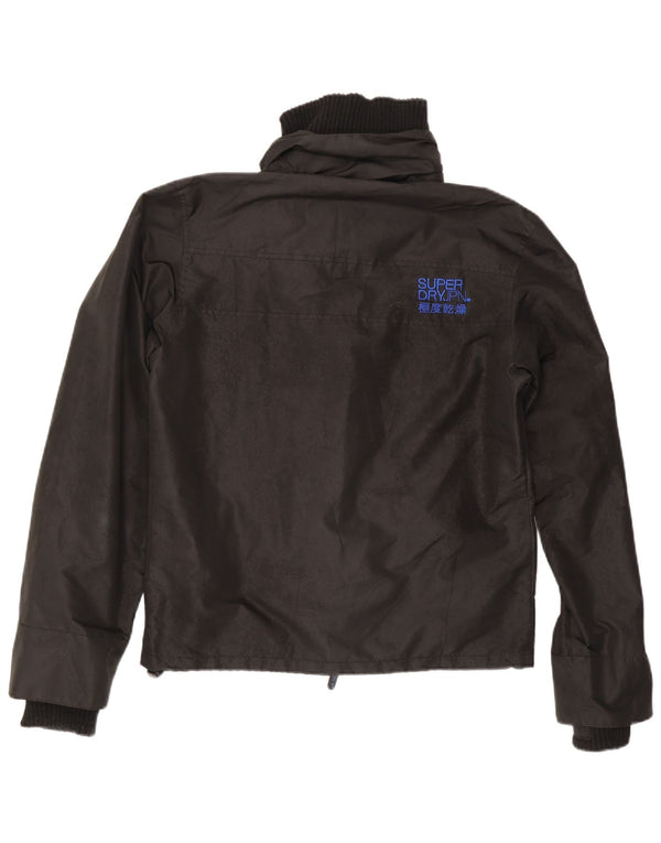 Superdry Womens Graphic Rain Jacket UK 14 Medium Black