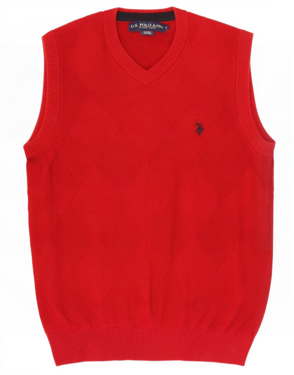 U.S. Polo Assn. Mens Vest Tank Top Small Red Cotton