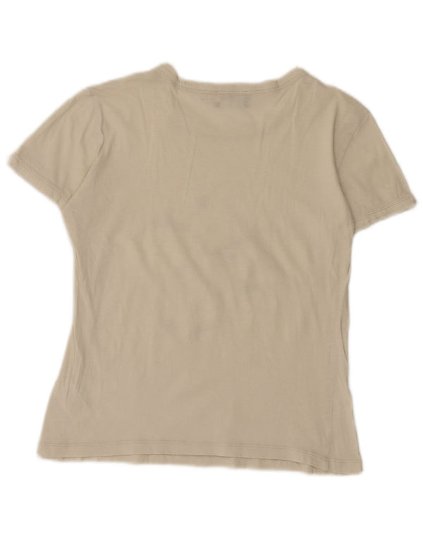 Emporio Armani Damen Grafik-T-Shirt-Oberteil IT 44 Mittelweiße Baumwolle